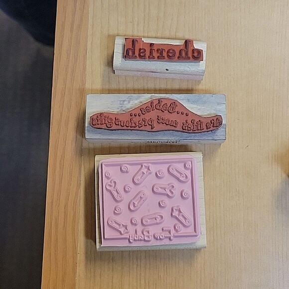 - Stampin Up lot of 9 Baby stamps and ink pad (set I) - Picture 3 of 6